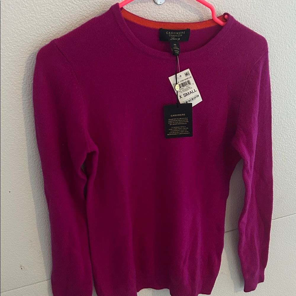 Charter Club Fuchsia cashmere Sweater